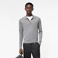 Long-sleeve Wool Polo Shirt in Grey - Men | Burberry® Official