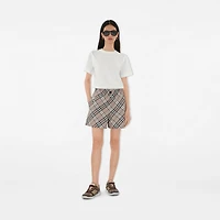Check Shorts in Mauve grey - Women, Nylon | Burberry® Official