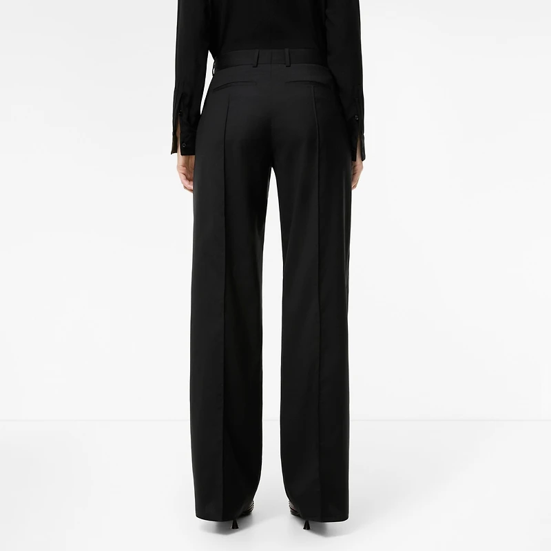 Wool Tailored Trousers in Black - Women | Burberry® Official