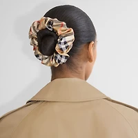 Check Silk Scrunchie in Sand | Burberry® Official