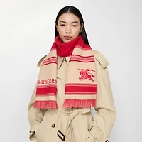 EKD Striped Wool Scarf in Crayon red | Burberry® Official