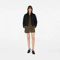 Cropped Quilted Nylon Jacket in Black/sand - Women | Burberry® Official