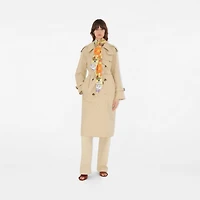 Skinny Highgrove Cascading Flowers Silk Scarf in Buttermilk | Burberry® Official