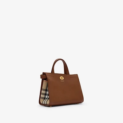 Mini Cotswolds Check Tote in Hazel brown - Women, Leather | Burberry® Official