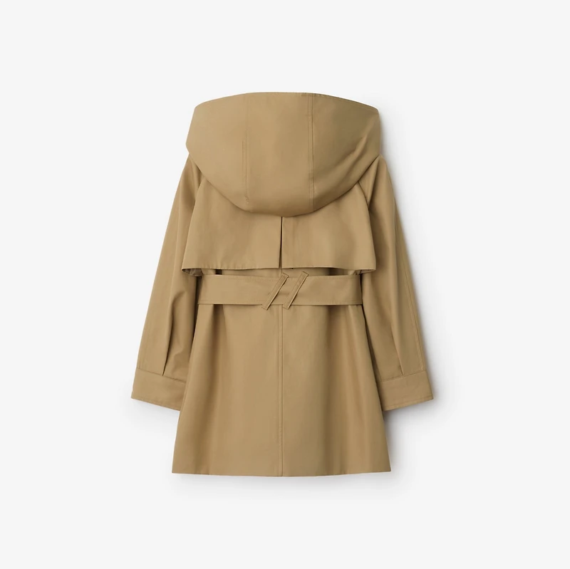 Cotton Hooded Trench Coat in Sand | Burberry® Official