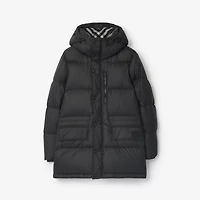 Nylon Hooded Puffer Jacket in