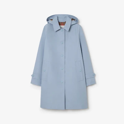 Hooded Car Coat in Light grey blue - Women | Burberry® Official