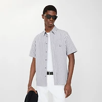 Striped Cotton Poplin Shirt in Marble grey/white - Men | Burberry® Official