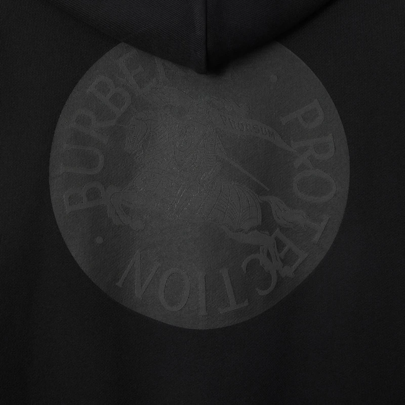 EKD Badge Cotton Zip Hoodie in Black - Men | Burberry® Official