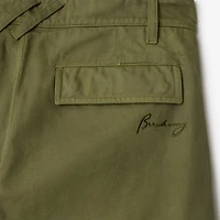 Gabardine Cargo Trousers in Wreath green - Men | Burberry® Official