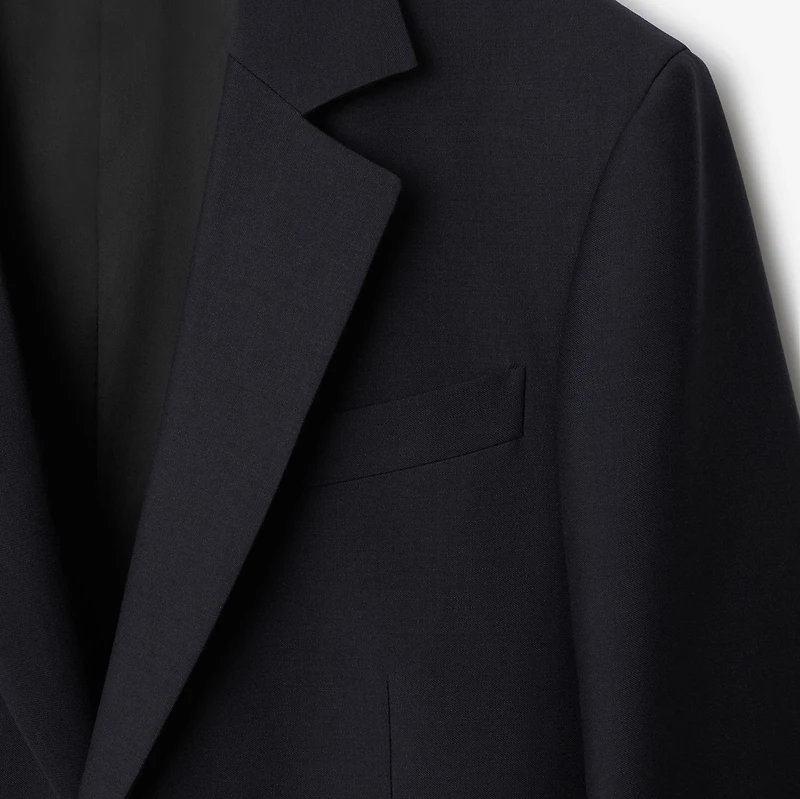 Wool Tailored Jacket in Navy - Men | Burberry® Official
