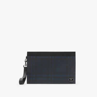 Check Zip Pouch in Navy - Men | Burberry® Official