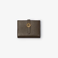Grainy Leather Bifold Wallet in Ebony brown - Women | Burberry® Official