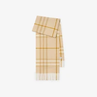 Check Cashmere Scarf in White denim | Burberry® Official