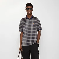 Check Cotton Blend Polo Shirt in Pilot blue - Men | Burberry® Official