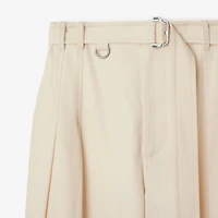 Gabardine Belted Trousers in Lunar - Women, Cotton | Burberry® Official