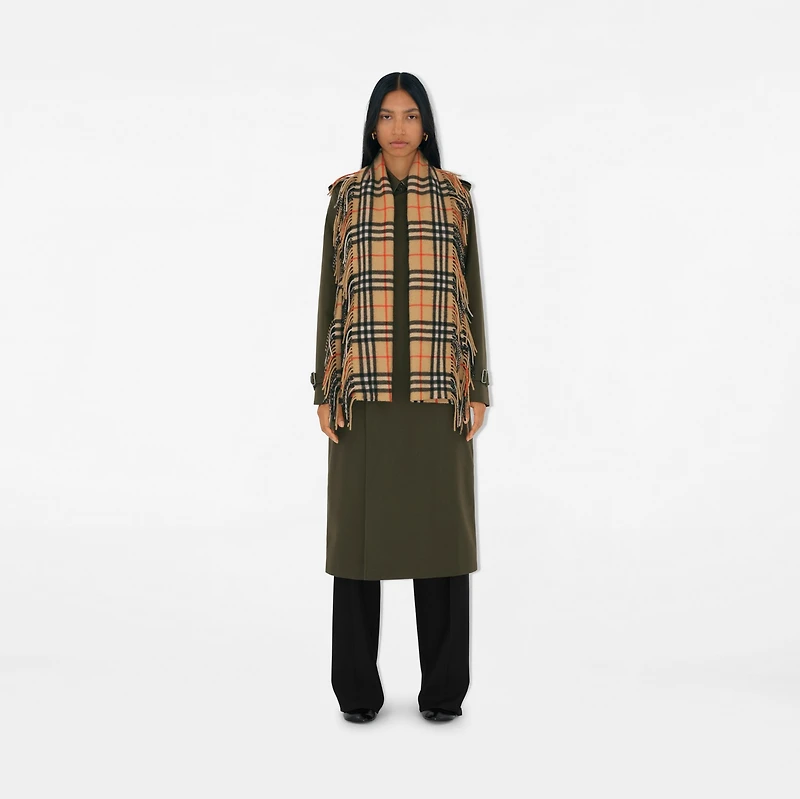 Check Cashmere Happy Scarf in Sand | Burberry® Official
