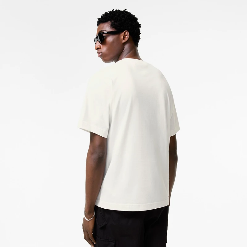 Check Flag Cotton T-shirt in Chalk white - Men | Burberry® Official