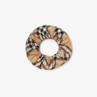 Check Cotton Scrunchie in Sand beige - Children | Burberry® Official