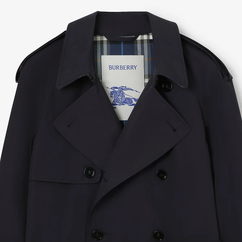 Short Lightweight Cotton Trench Coat in Silhouette blue - Men, Cotton Gabardine | Burberry® Official