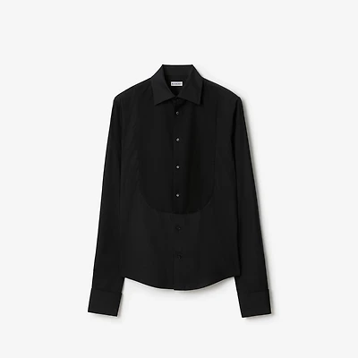 Slim Fit Cotton Tuxedo Shirt in Black - Men | Burberry® Official
