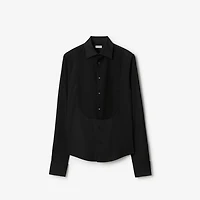 Slim Fit Cotton Tuxedo Shirt in Black - Men | Burberry® Official