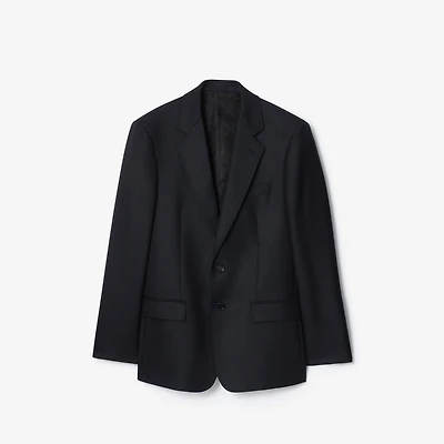 Check Wool Tailored Jacket in Tarmac grey/dark pewter grey - Men | Burberry® Official