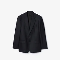 Check Wool Tailored Jacket in Tarmac grey/dark pewter grey - Men | Burberry® Official