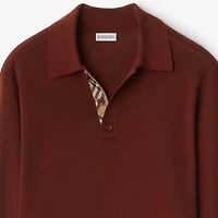 Long-sleeve Wool Polo Shirt in Box red - Men | Burberry® Official