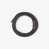 Check and Leather Reversible TB Belt in Dark birch brown - Women | Burberry® Official