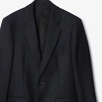 Check Wool Tailored Jacket in Tarmac grey/dark pewter grey - Men | Burberry® Official