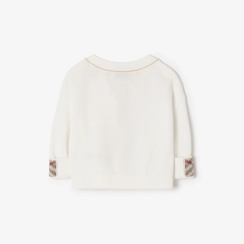 Logo Cotton Cardigan in Ivory white - Children | Burberry® Official