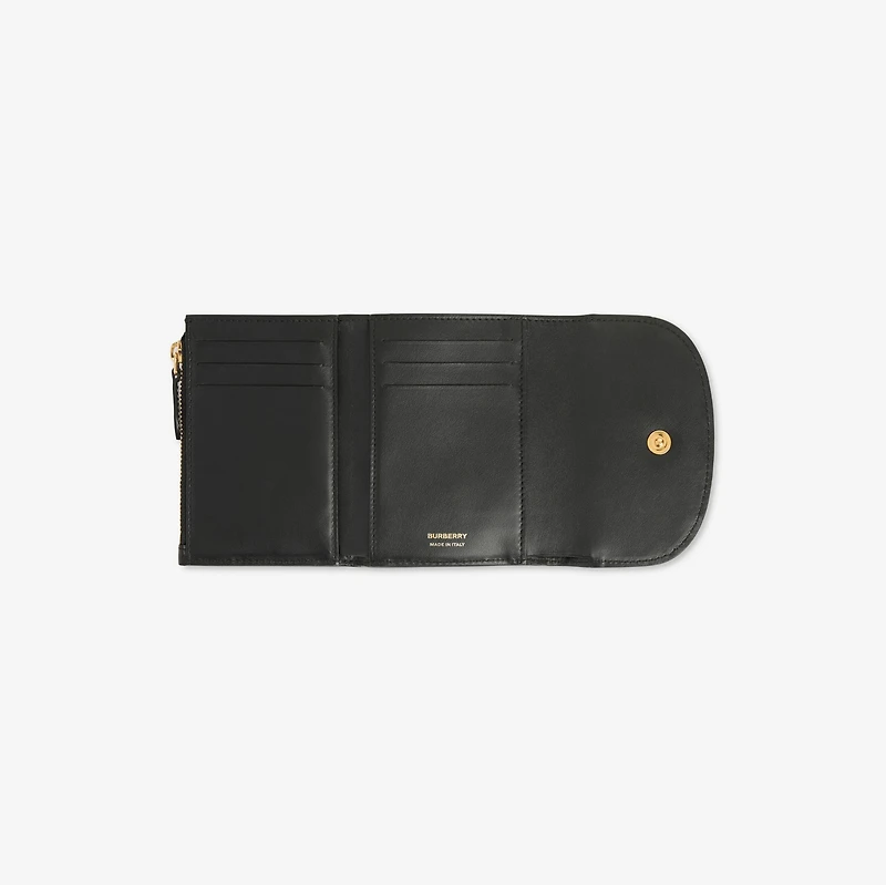 Small Check Folding Wallet in Dark birch brown