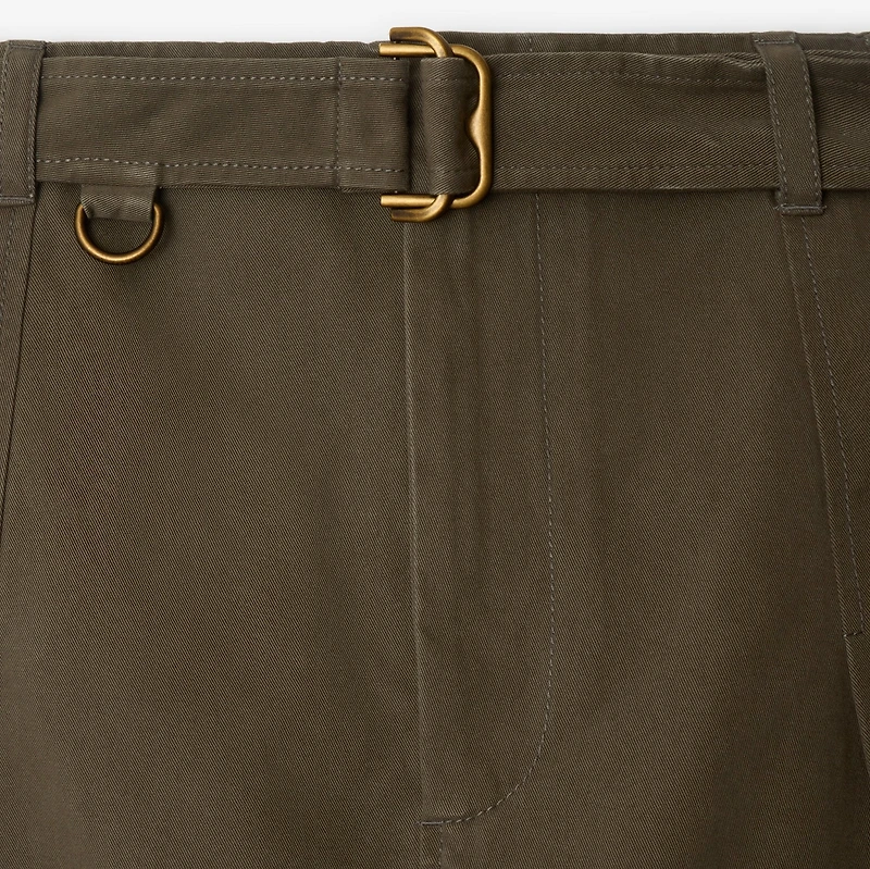 Gabardine Belted Shorts in Military - Women, Cotton | Burberry® Official