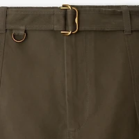 Gabardine Belted Shorts in Military - Women, Cotton | Burberry® Official