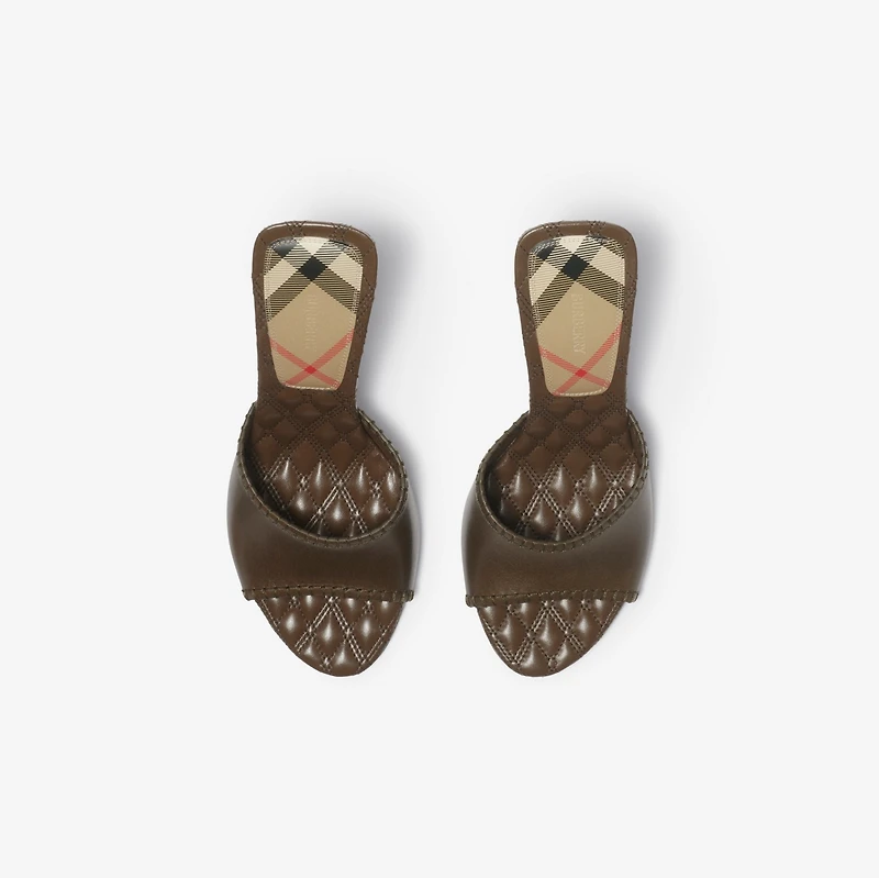 Leather Cabana Mules in Loch - Women | Burberry® Official