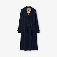 Long Waterloo Heritage Trench Coat in Coal blue - Women, Cotton Gabardine | Burberry® Official