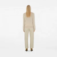 Check Label Wool Cardigan in Nutmeg - Women | Burberry® Official