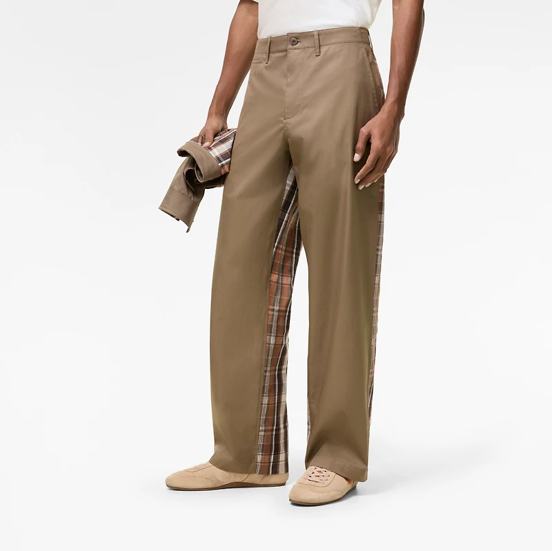 Check Tropical Gabardine Chinos in Finch brown - Men | Burberry® Official