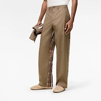 Check Tropical Gabardine Chinos in Finch brown - Men | Burberry® Official