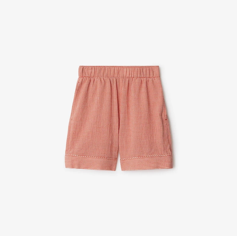 Gingham Cotton Shorts in Orange red | Burberry® Official