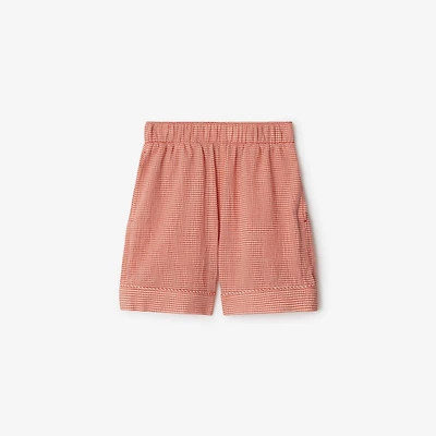 Gingham Cotton Shorts in Orange red | Burberry® Official