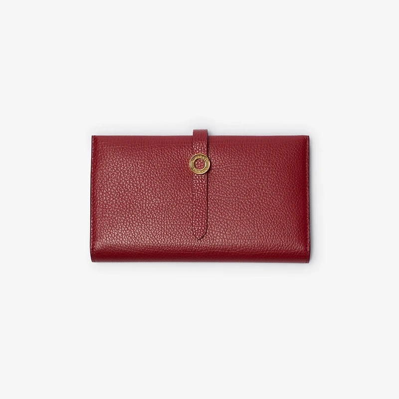 Grainy Leather Continental Wallet in Antique red - Women | Burberry® Official