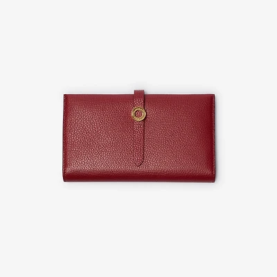 Grainy Leather Continental Wallet in Antique red - Women | Burberry® Official