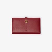 Grainy Leather Continental Wallet in Antique red - Women | Burberry® Official