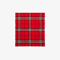 Check Wool Scarf in Scarlet | Burberry® Official