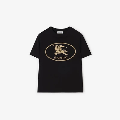 Knight Stamp Cotton T-shirt in Black | Burberry® Official