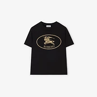 Knight Stamp Cotton T-shirt in Black | Burberry® Official