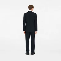 Wool Mohair Tailored Jacket in Navy - Men | Burberry® Official