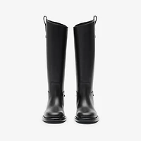 Leather Cavalier Boots in Black - Women | Burberry® Official